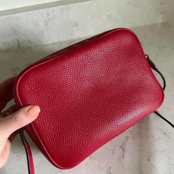 Gucci Calfskin Red Small Soho Disco Pebbled Leather Crossbody - Picture 8 of 13